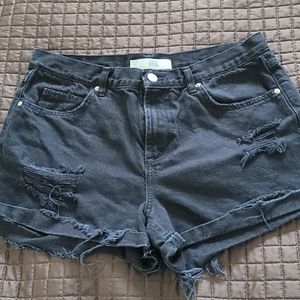 Rosa denim distress cut off shorts